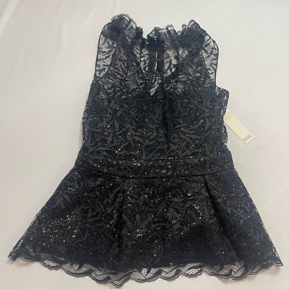 NWT Badgley Mischka Black Top Size 2 US XS Small New